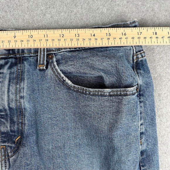 Levi Strauss 505 Mens Jeans W 34 L 29 Blue Wash Straight Fit Denim Western Rodeo - Picture 3 of 9